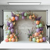 Aperturee - Aperturee Sweet Floral Balloon Arch Wedding Photo Backdrop